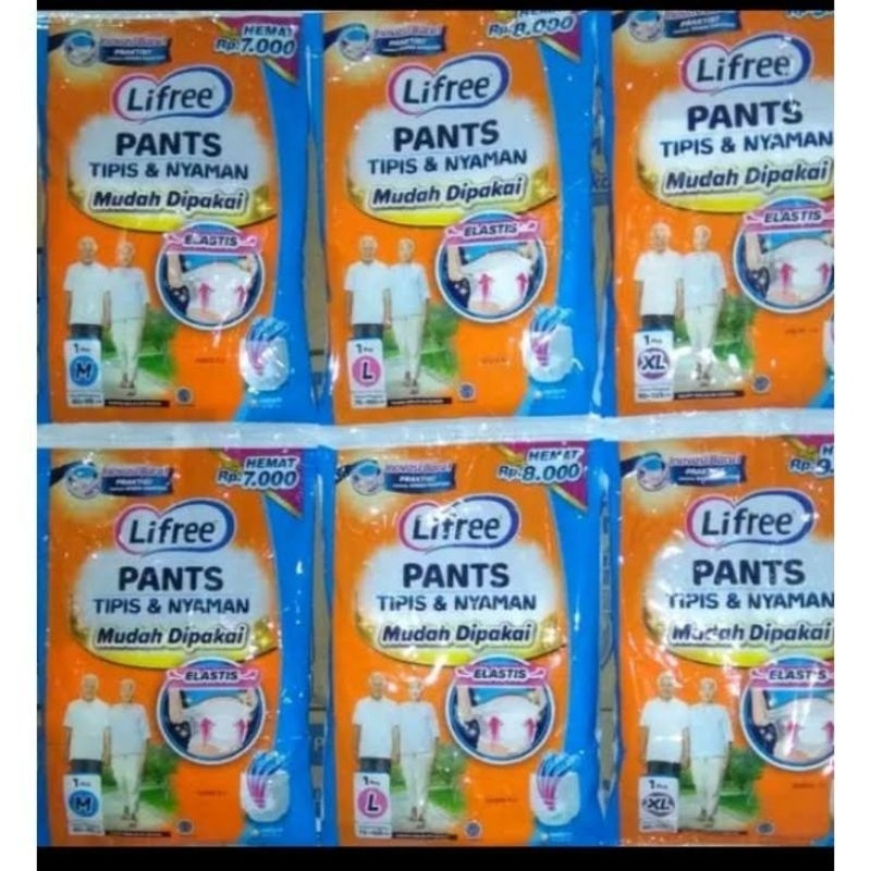 Lifree Pampers dewasa tipe celana sachet isi 1 pcs