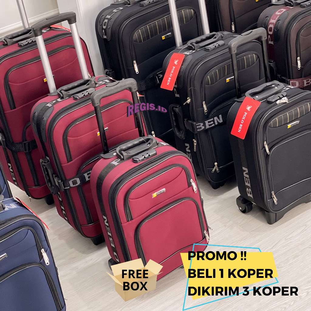KOPER POLO WAHANA BEN BAHAN KAIN BELI 1 DAPAT 3 & 2 RODA 2 (16, 20 dan 24inch) KOPER KAIN TEBAL