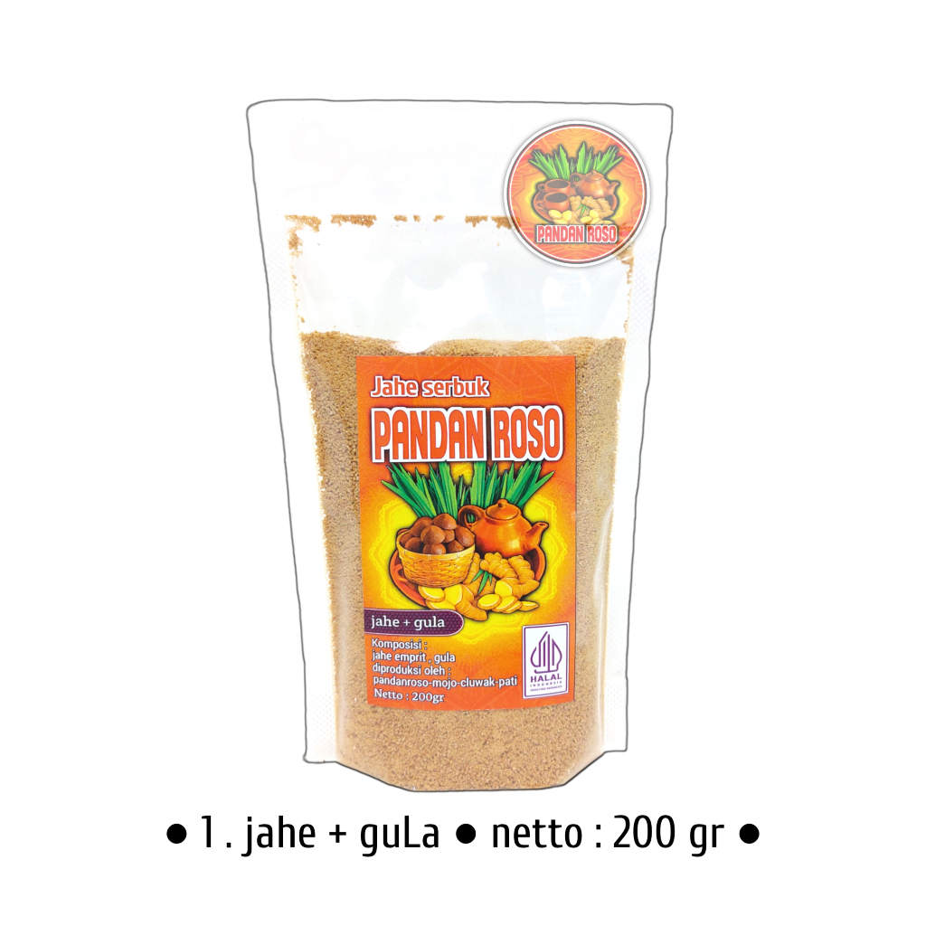 

PANDAN ROSO jahe serbuk variant JAHE GULA 200 gr (no.1)