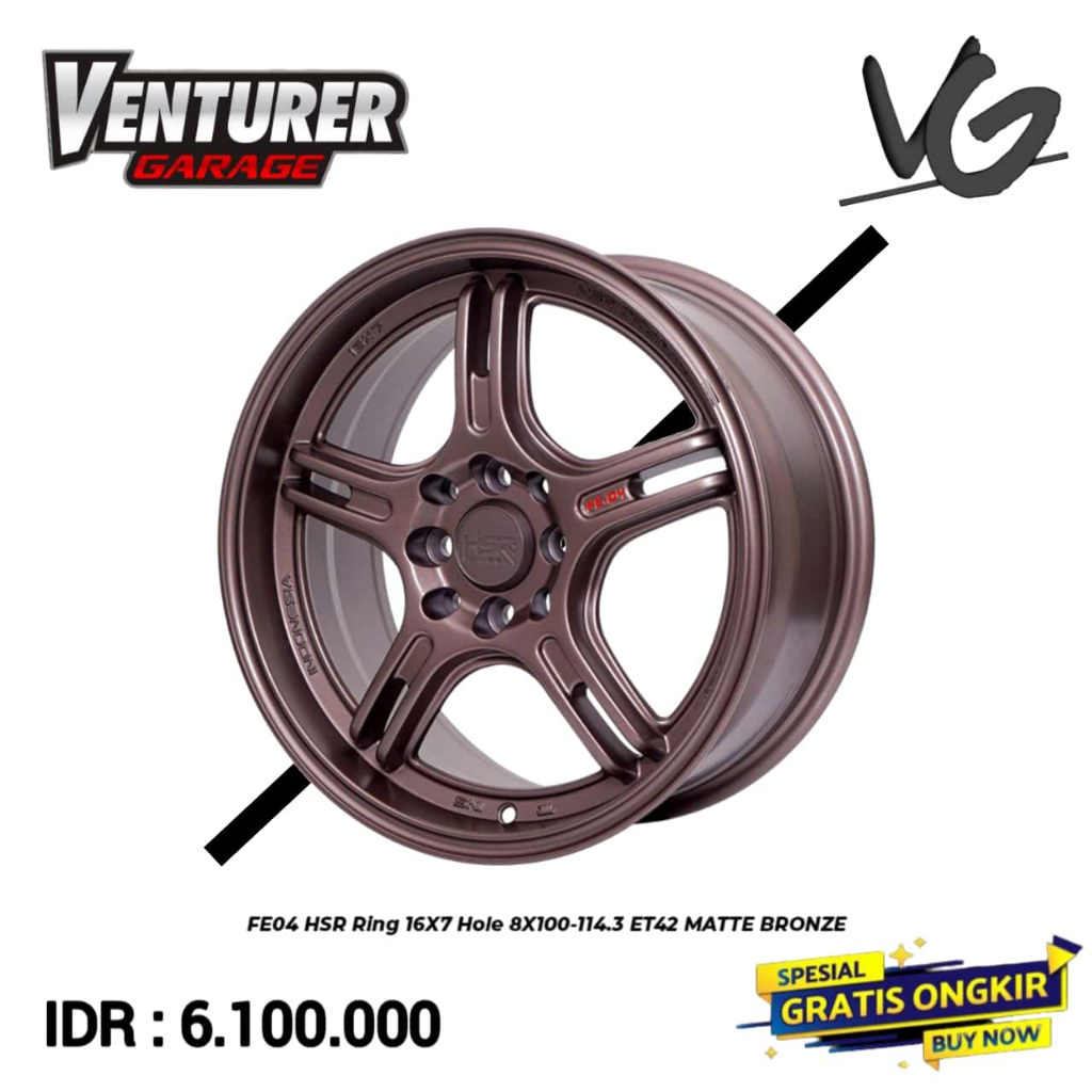 Velg palang 5 ring 16 lebar 7 mobil livina corolla yaris jazz avanza HSR FE04 Terbaru
