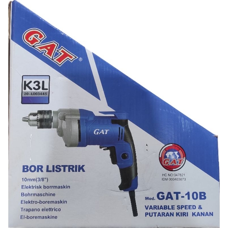 BOR LISTRIK GAT 10 B 10MM ORIGINAL BISA BOLAK BALIK DAN VARIABEL SPEED