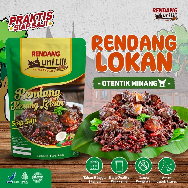 

RENDANG LOKAN 250 gr UNI LILI ASLI PADANG KHAS MINANG