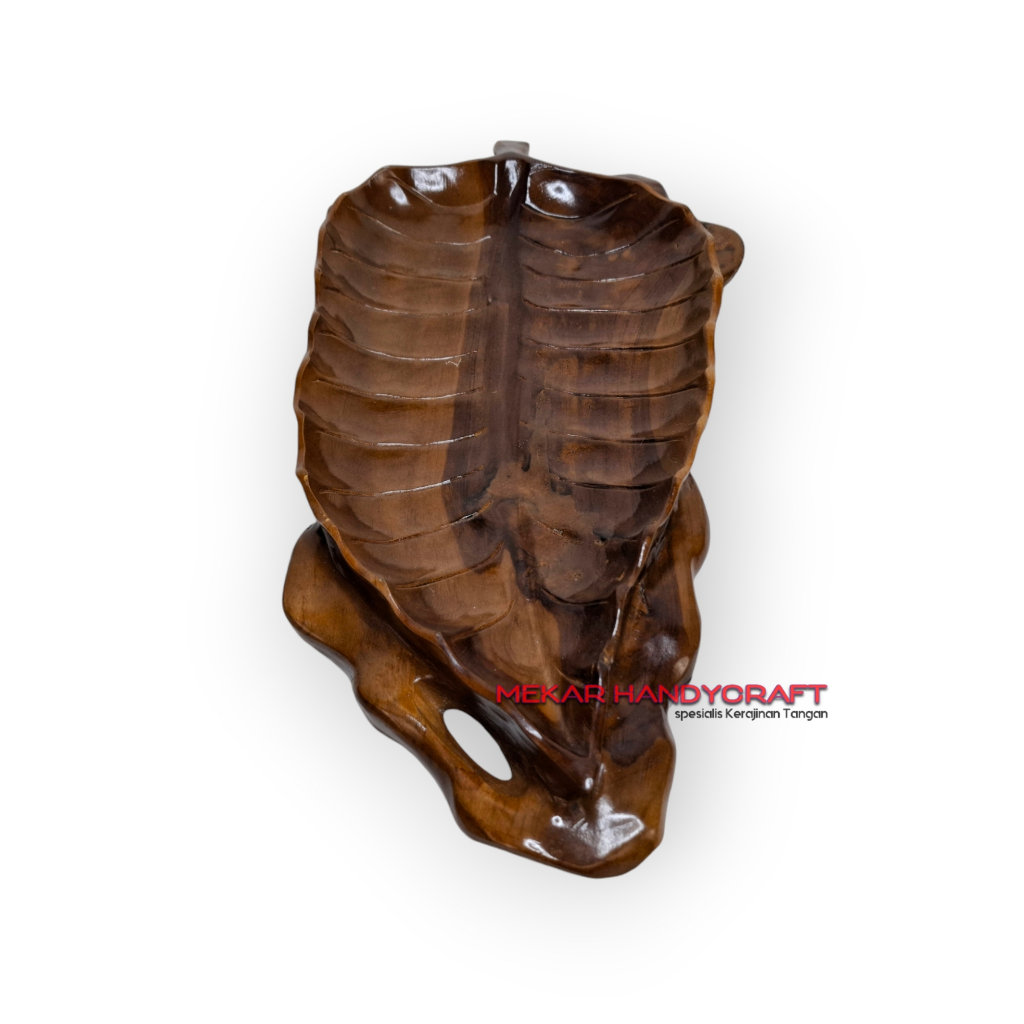 Keranjang buah Kayu Jati Ukir Glossy