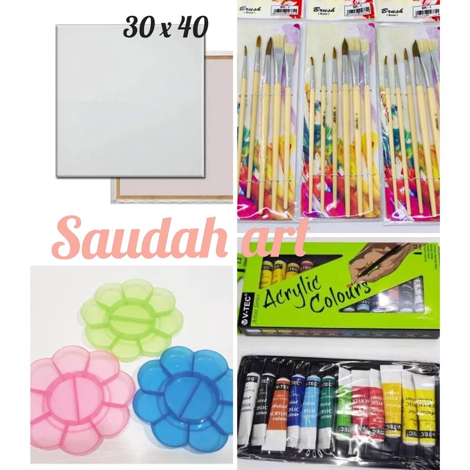

BISA Paket Kanvas Lukis kanvas 3x4kuaspaletcat akrilik