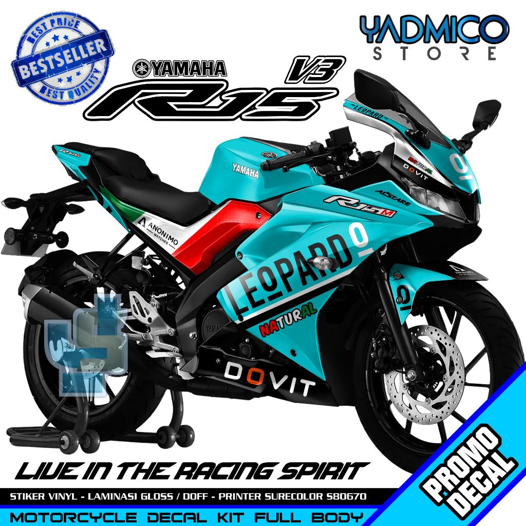 Decal R15 V3 Full Body - Stiker Motor R15 V3 Full Body - Dekal Yamaha R15 V3 Full Body - Striping R1