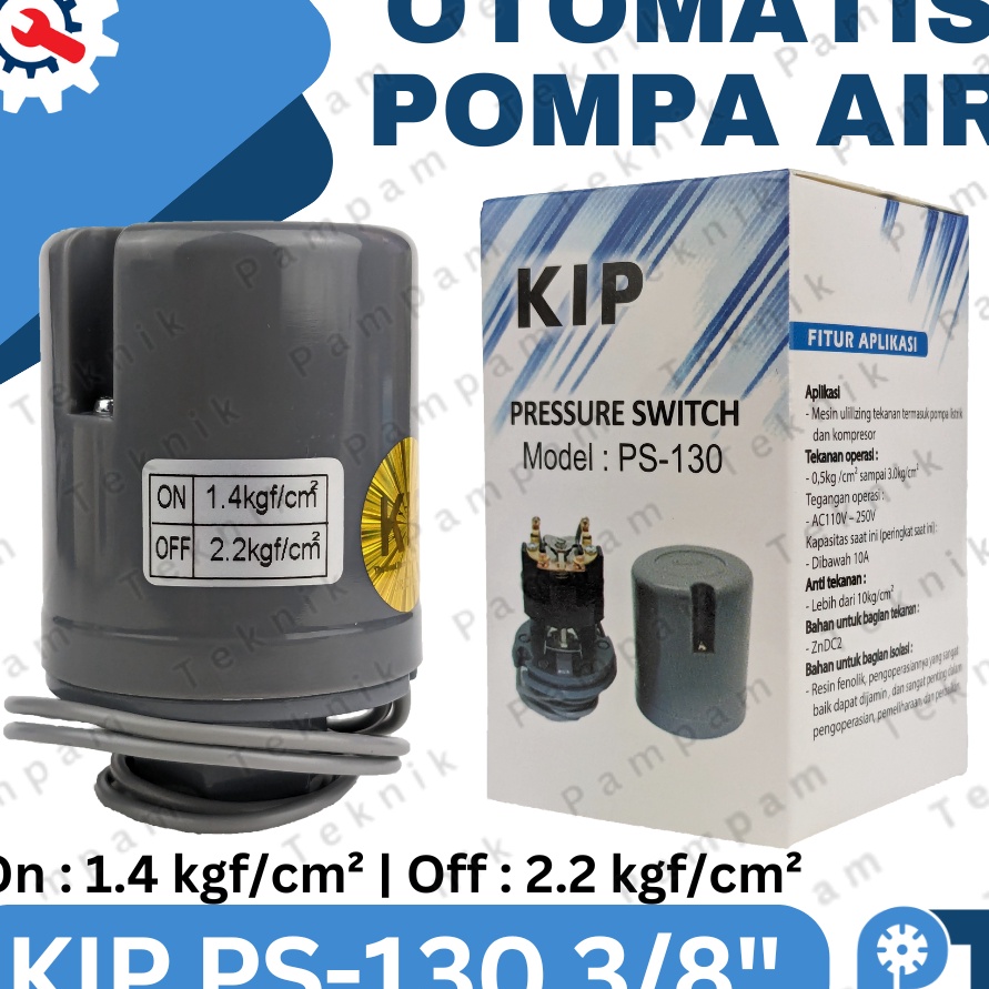 KP8 Otomatis KIP 38 inch  Pressure switch pompa air PS13 drat dalam 38