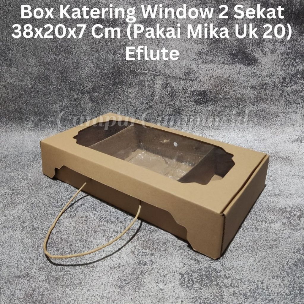 Box Catering Sekat Dua/ Dobel Nasi Minuman Snack 38x20x7 Kotak Nasi Katering Sekat Double