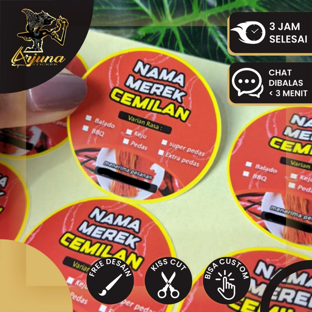 

SBC 2-4 Cetak Stiker Logo Olshop Custom Sticker Label Bahan Chromo Ukuran 2 - 6 cm
