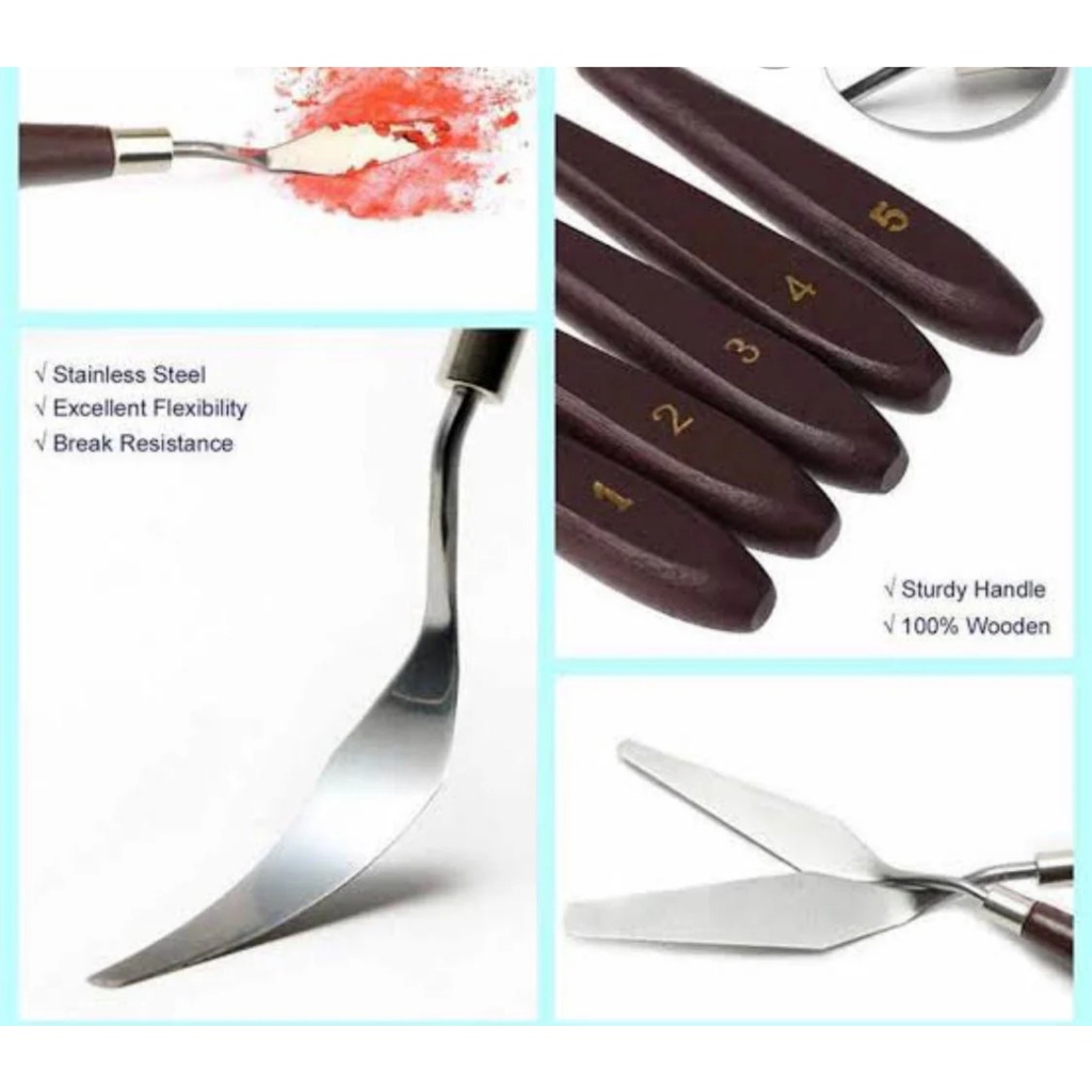 

Palette Painting Knife Spatula Pisau Palet Lukis isi 5 RB9