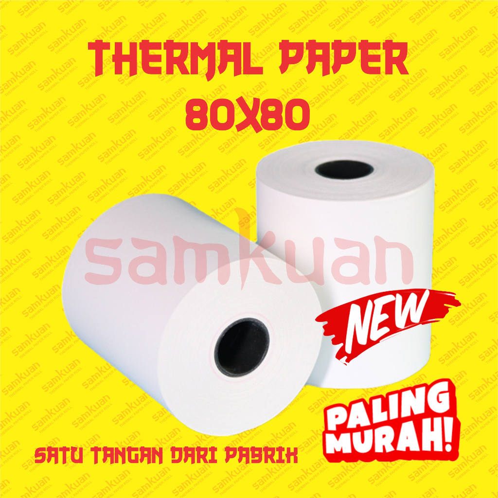 

KERTAS THERMAL STRUK KASIR PAPER ROLL TERMAL 80MM 80X80 THERMAL PRINTER 79 80 x 80 80x80MM
