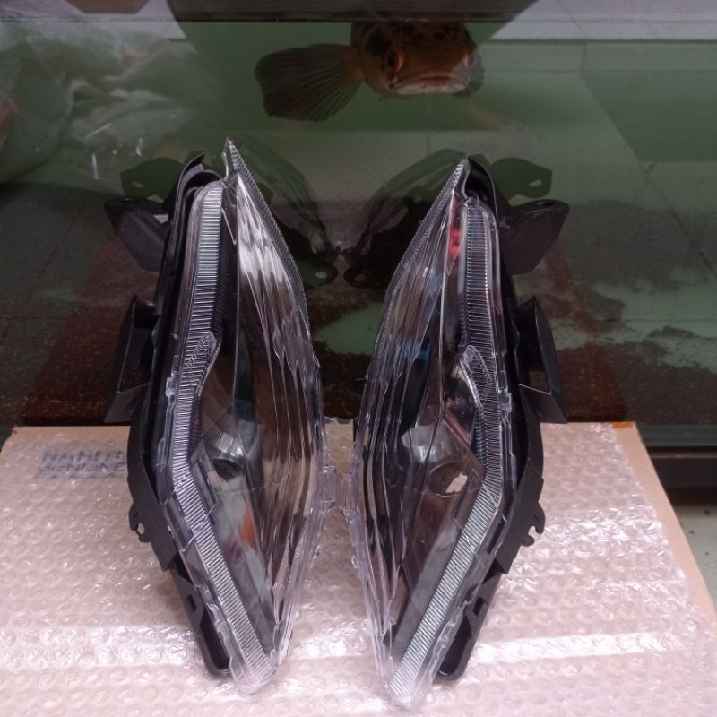 Aweh.Sen Depan Reflektor Hitam Honda Beat Deluxe 2020-2021-2022-2023 Custom Smoke Beat Street New