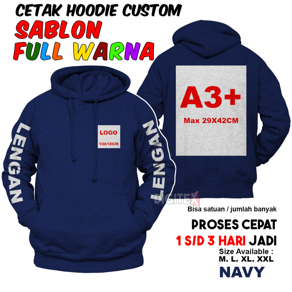 KH Pria Wanita Custom Sablon Logo Gambar Foto Tulisan Gambar sendiri Bahan Tebal Kualitas Distro -