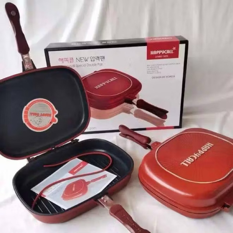 Doublepan happycall 2 sisi pemanggang teflon anti lengket