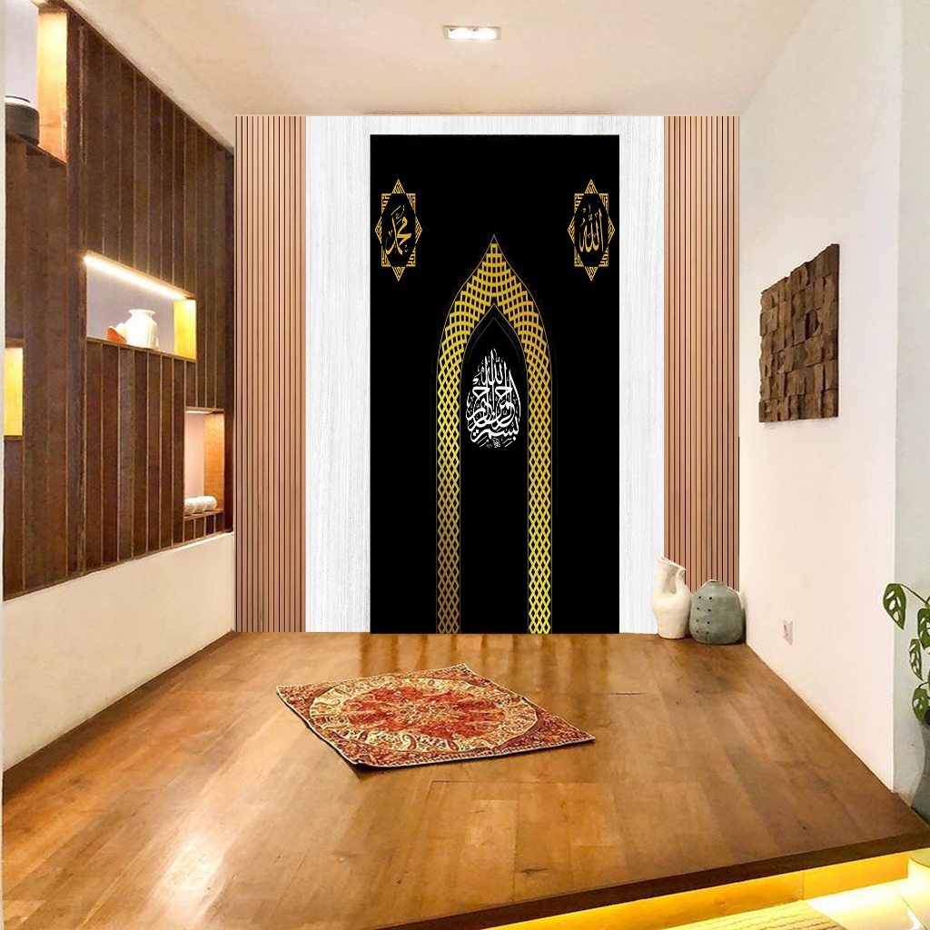 Stiker Dekorasi Musholla Mihrab Wallpaper Dinding Ruang Mushola Rumah Walpaper Mihrob Kantor Wallpap