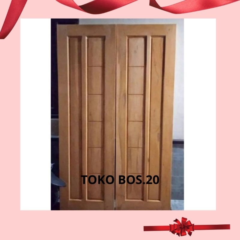 (Redy Stok) Daun Pintu Utama Minimalis Pintu Tarung Kupu Kupu Kayu Mahoni