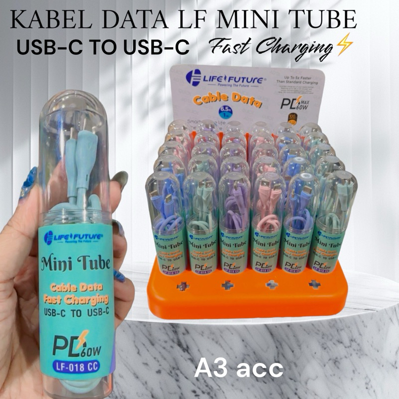 KABEL DATA LF USB TYPE C TO USB TYPE C DATA KABEL FAST CHARGING ORIGINAL LIFE FUTURE