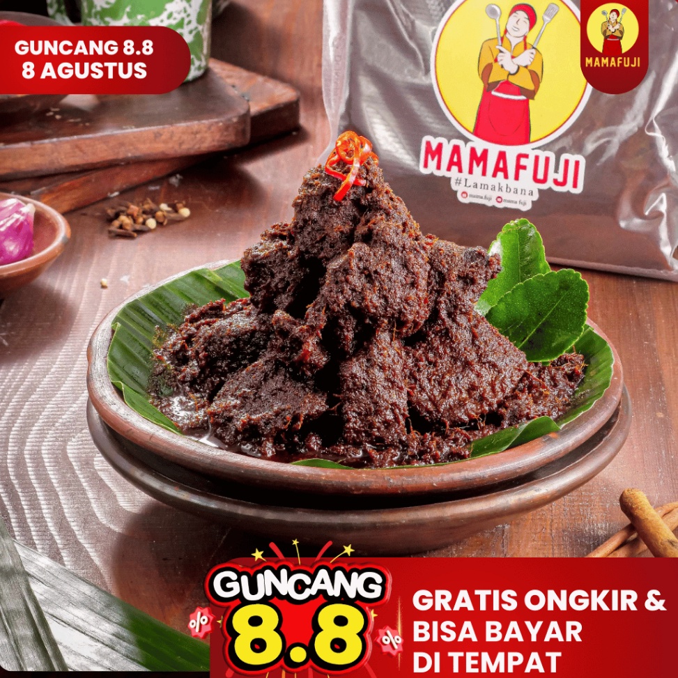 

Terjangkau Mamafuji Rendang Padang Asli 7gr Ukuran Besar