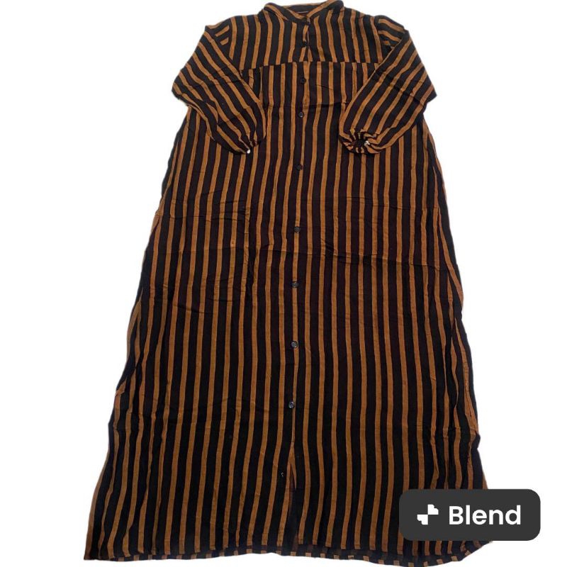 Gamis rayon salur, Gamis full kancing rayon, gamis salur