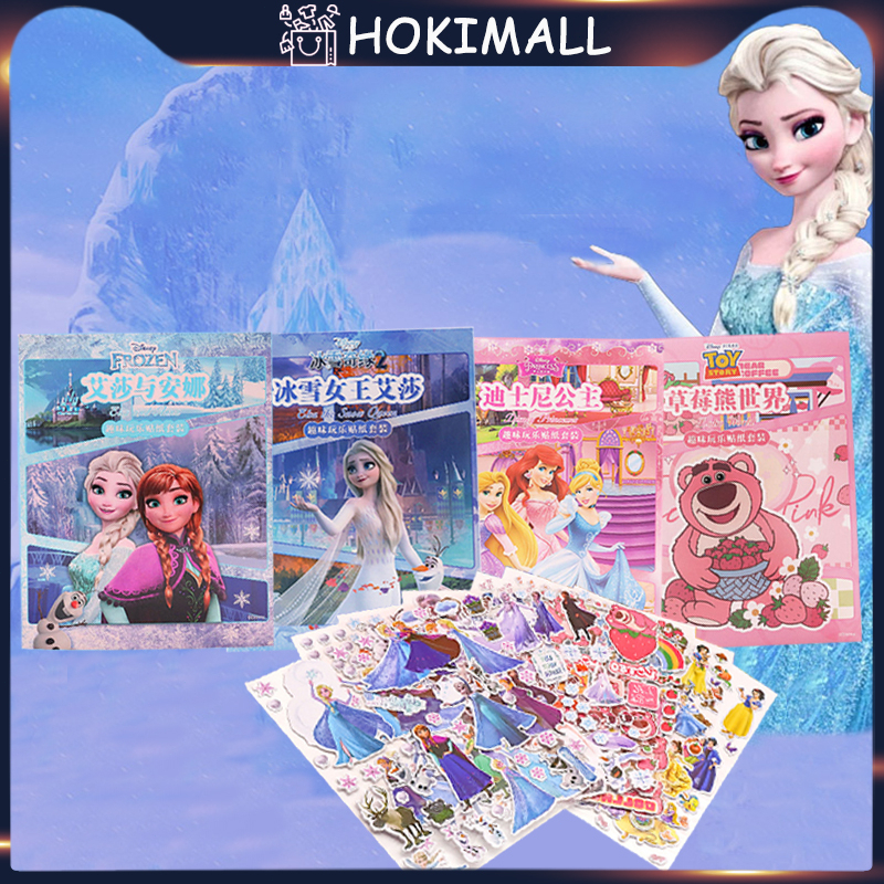 

Buku Stiker Quiet Book Sticker Elsa Playset 3D Bongkar Pasang Disney Busy Book Stiker Mainan Frozen