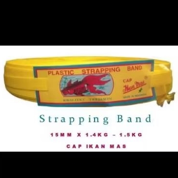 

TALI STRAPPING BAND / TALI PENGIKAT 15MM x 1.4KG -1.5KG. WARNA KUNING. CAP IKAN MAS