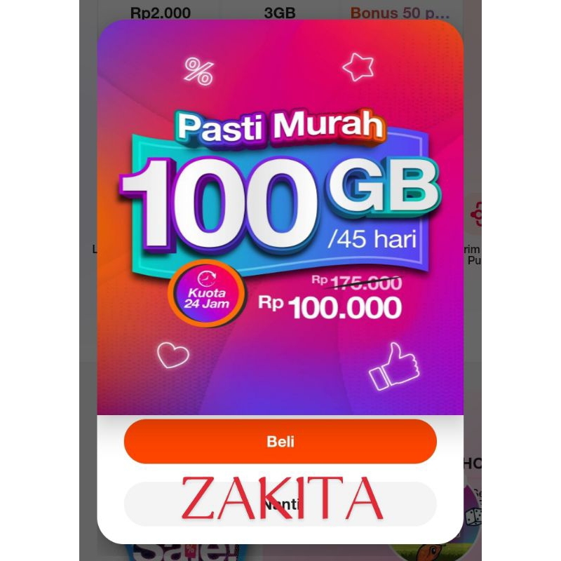 Perdana TRI 100gb 100rb