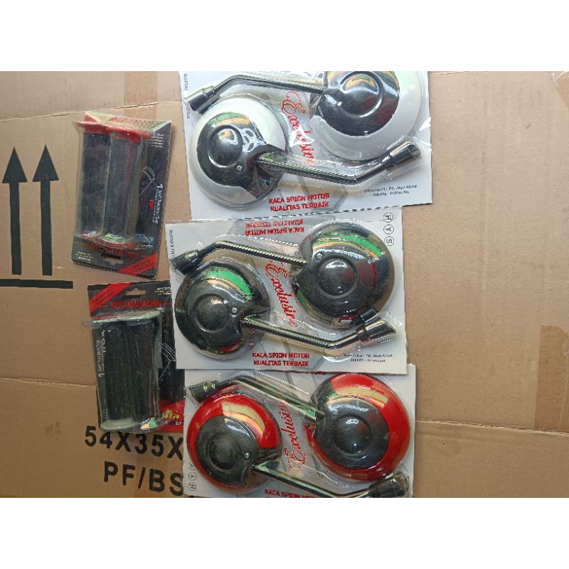 (Paket promo 2 varian) spion scopy new gg hitam (honda/yamaha) plus handfat bulu