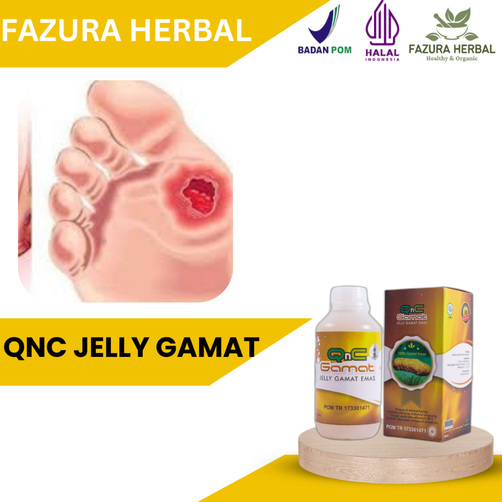 QnC Jelly Gamat - Obat Luka Diabetes Basah, Obat Gangren Basah, Obat Pengering Luka Diabetes