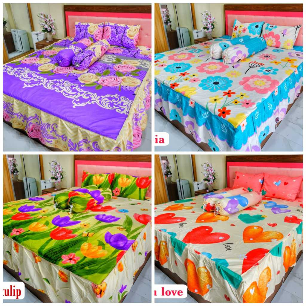 ARINDA SPREI SET RUMBAI uk 180x200 dan uk 160x200 HOME MADE