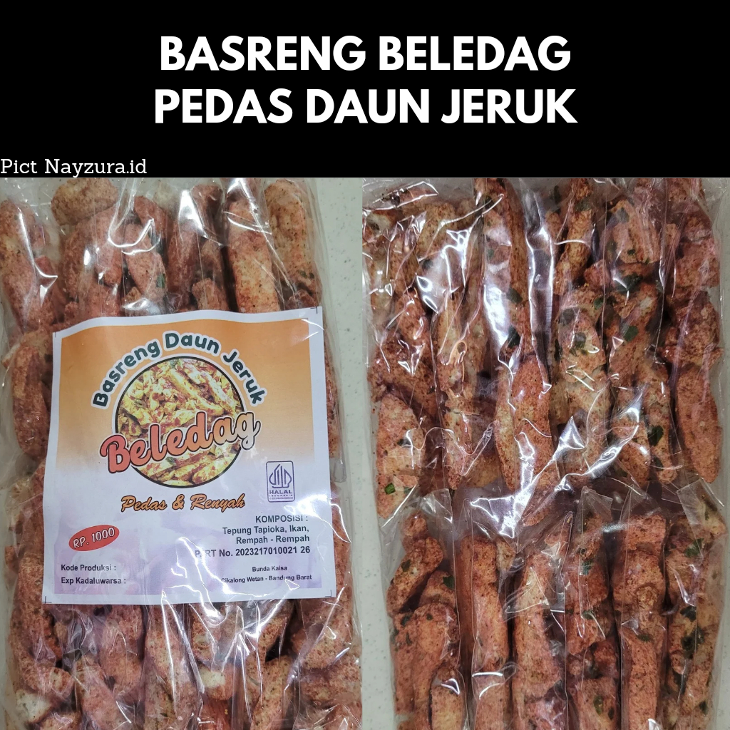 

Nayzura.id | Basreng Daun Jeruk | Rasa Gurih Dan Pedas | 1 Pack Isi 12 Pcs