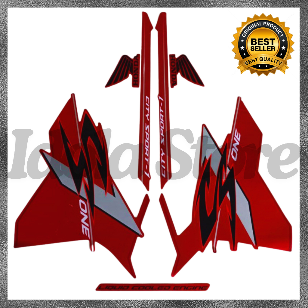 Striping Sticker Honda Cs One Cs 1 Csone Merah List body Motor Cs One Cs 1 Terbaik