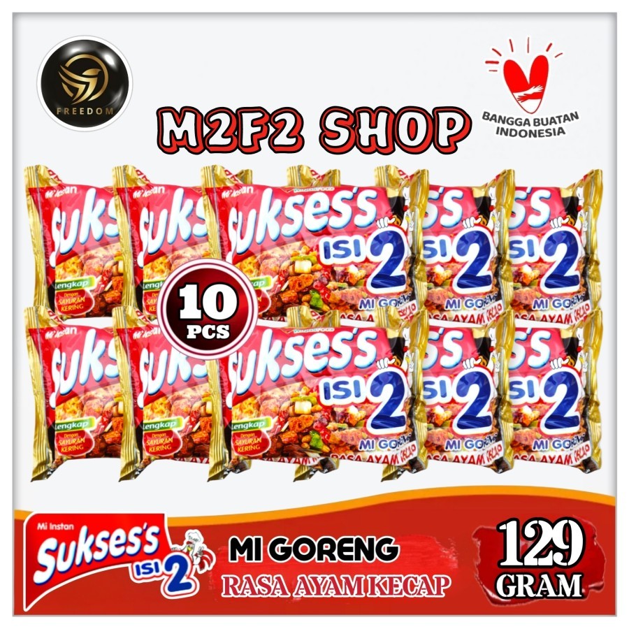 

Mie Suksess Isi 2 Instant Goreng Rasa Ayam Kecap | Bag - 129 gr (Kemasan 10 Pcs)