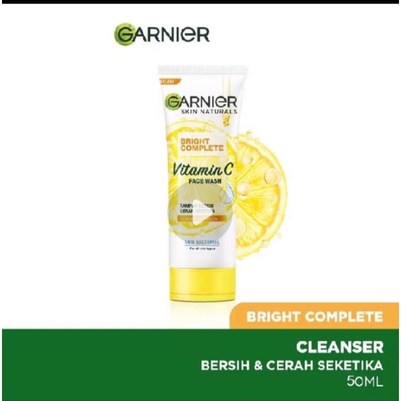 cuci muka Garnier kuning /lemon "Bright complete" ukuran 50 ml