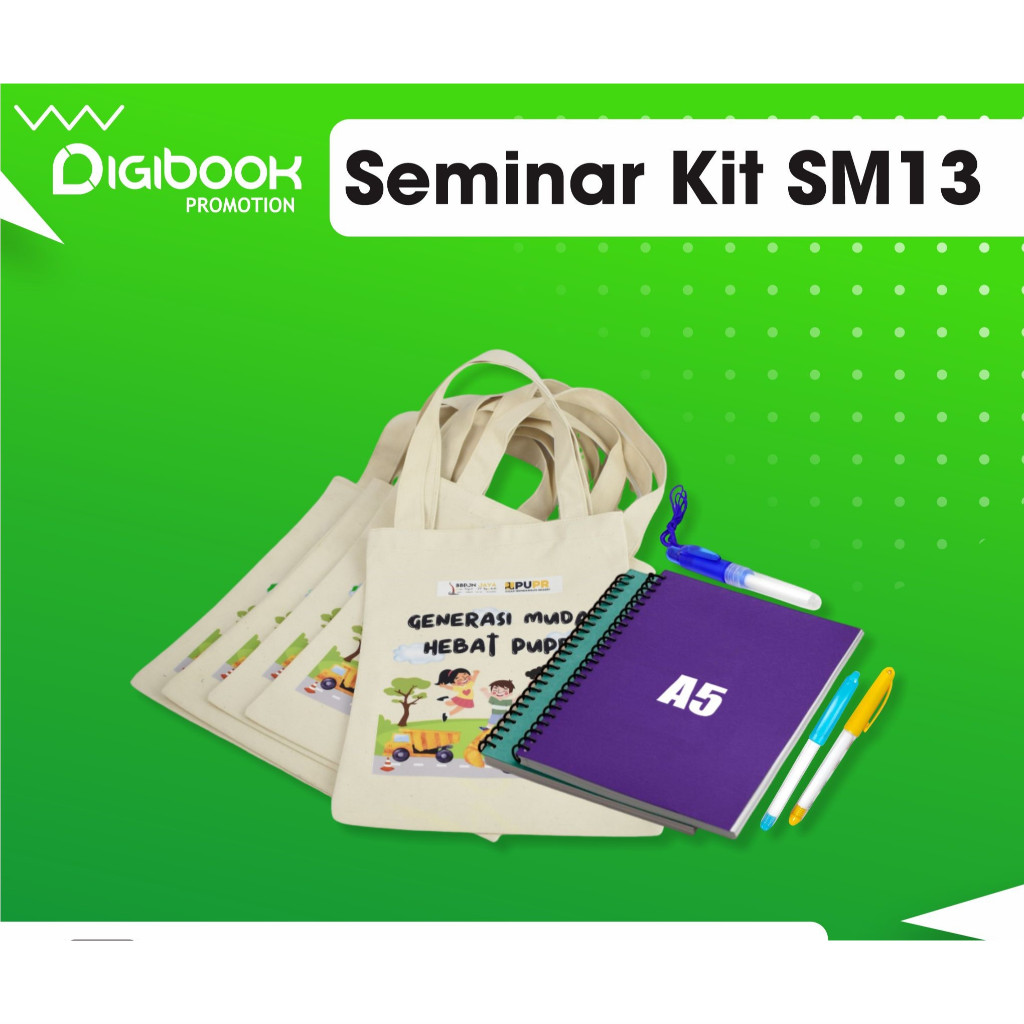 

Paket Seminar Kit | Belacu, Notebook A5 spiral, pulpen bossjell/ boss tali | SM13