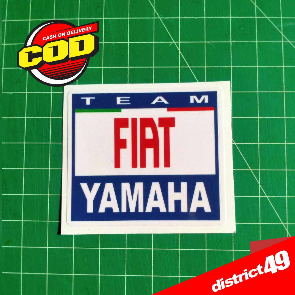 Stiker TEAM FIAT YAMAHA - Stiker Print Cut Laminasi Glossy Tahan Air - Stiker Motor Mobil dan Helm s