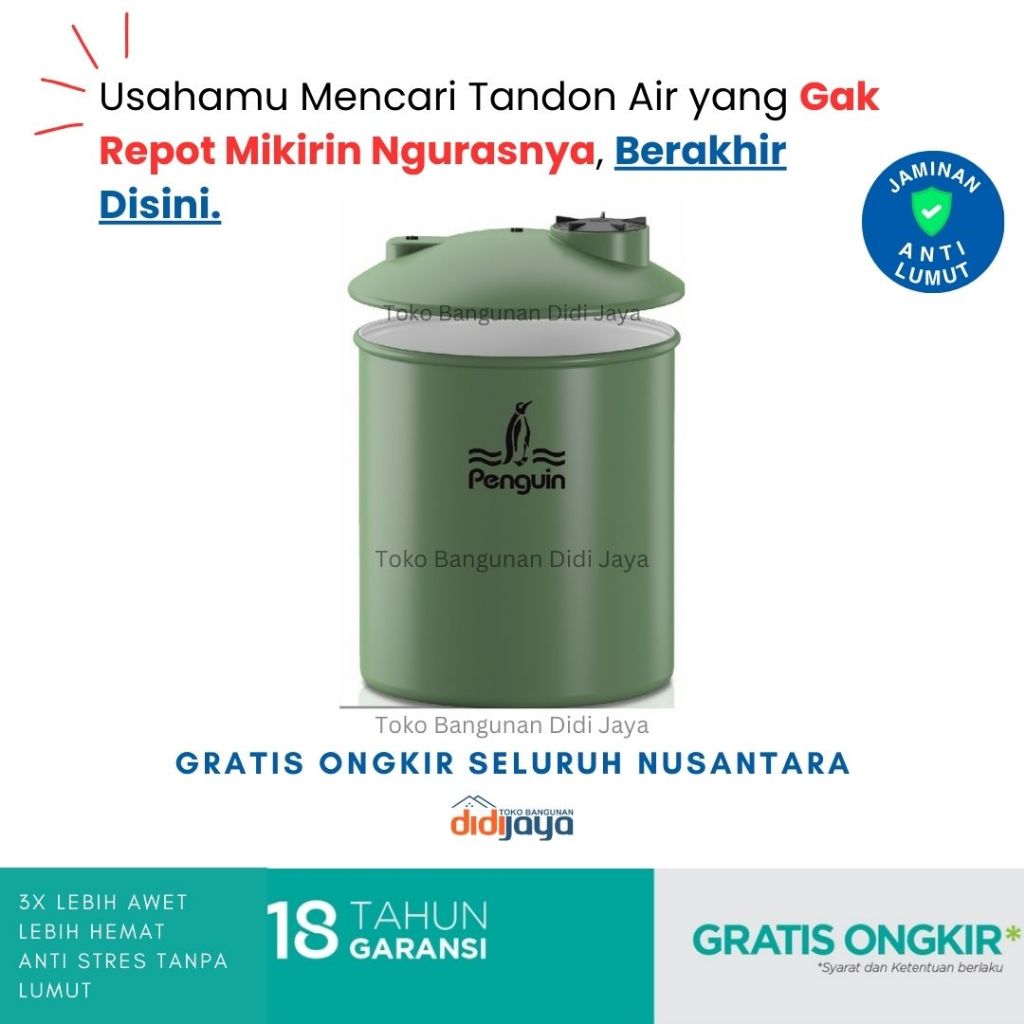 Tandon Air Cylinder Penguin TR 200 2200 Liter | Toren Air | Tangki Air Cylinder Tank Penguin