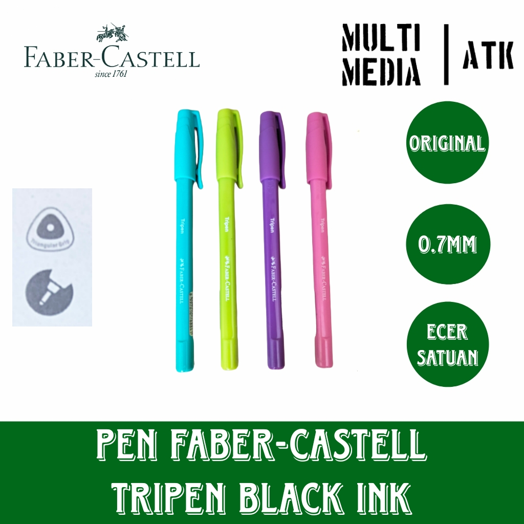 

PULPEN BALLPOINT PEN FABER CASTELL TRIPEN ECER SATUAN