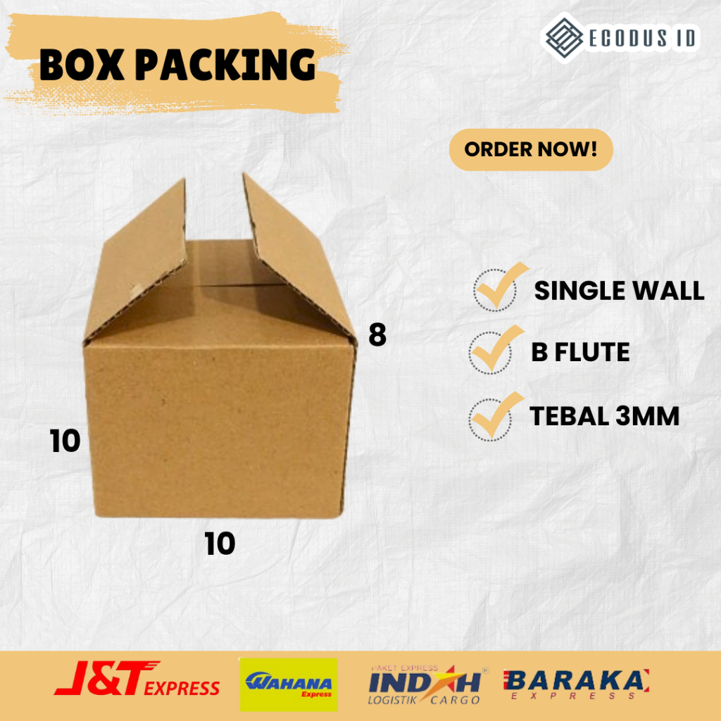 

Kardus box packing polos ukuran 10x10x8 cm (isi10) box jam