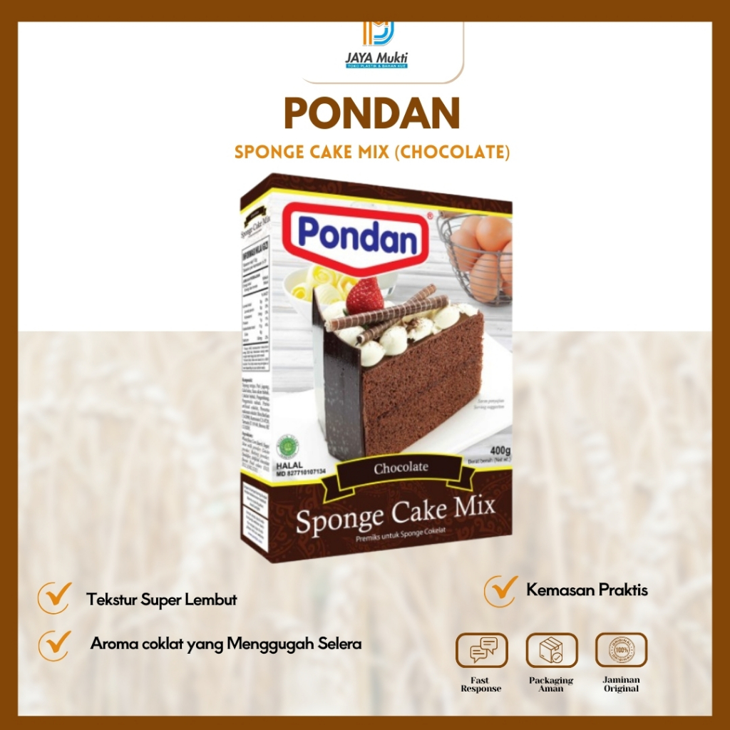 

Pondan Sponge Cake Mix Coklat 400 gr