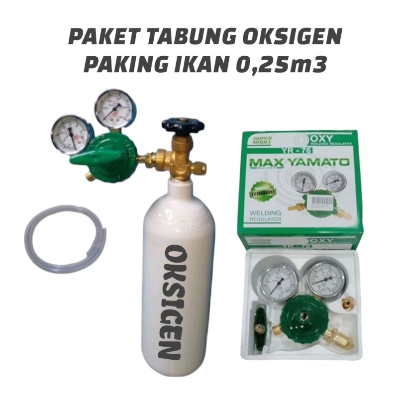 Paket Tabung Oksigen Paking Ikan Regulator + Selang