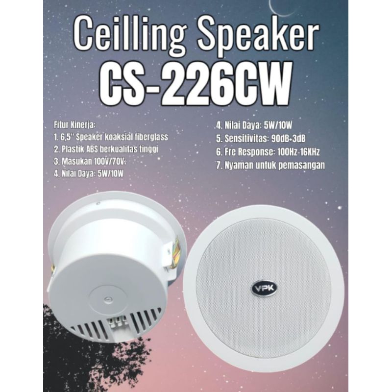 Speaker Ceiling VPK CS 226CW Speaker Plafon VPK CS-226CW Original