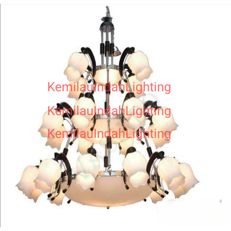 SL8277-24 LAMPU GANTUNG HIAS 3 SUSUN MINIMALIS MODERN VOID MASJID MUSHOLLA RUANG TAMU KAMAR TIDUR DE