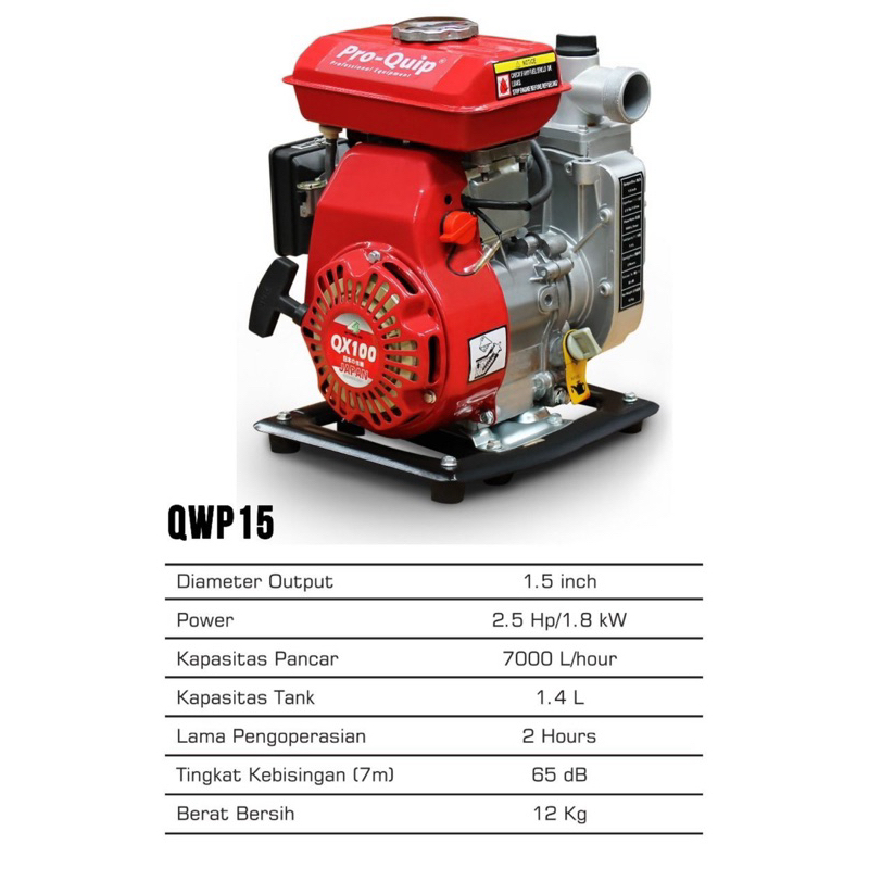 Mesin Waterpump Alkon Pompa Sedot Air Irigasi Sawah 1.5 Inch PRO QUIP