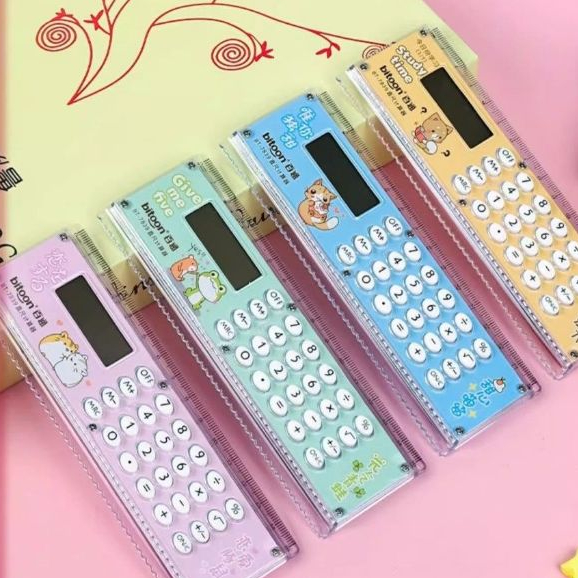 

gk Penggaris Kalkulator Multifungsi 2in1 Karakter Anak ATK03