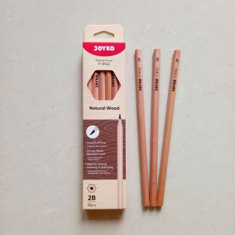 

[ LUSIN MURAH ] Pensil 2B Pencil Joyko P - 8142 Natural Wood