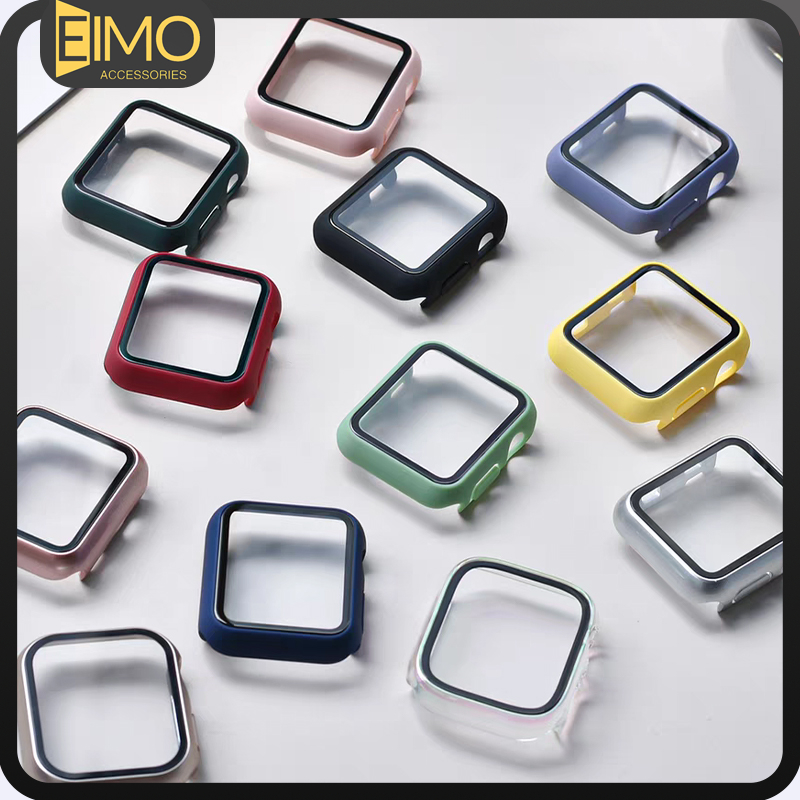 2 in1 Tempered Glass with Case for Apple Watch IWatch Model Ultra 3 2/Ultra 49mm 40 41 44 45mm Serie