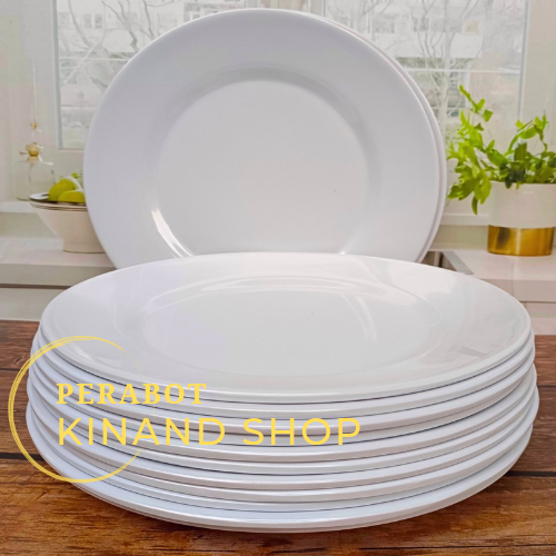 1 LUSIN PIRING MELAMIN CATERING PIRING MELAMIN SAJI BULAT DATAR 10 INCH TEBAL