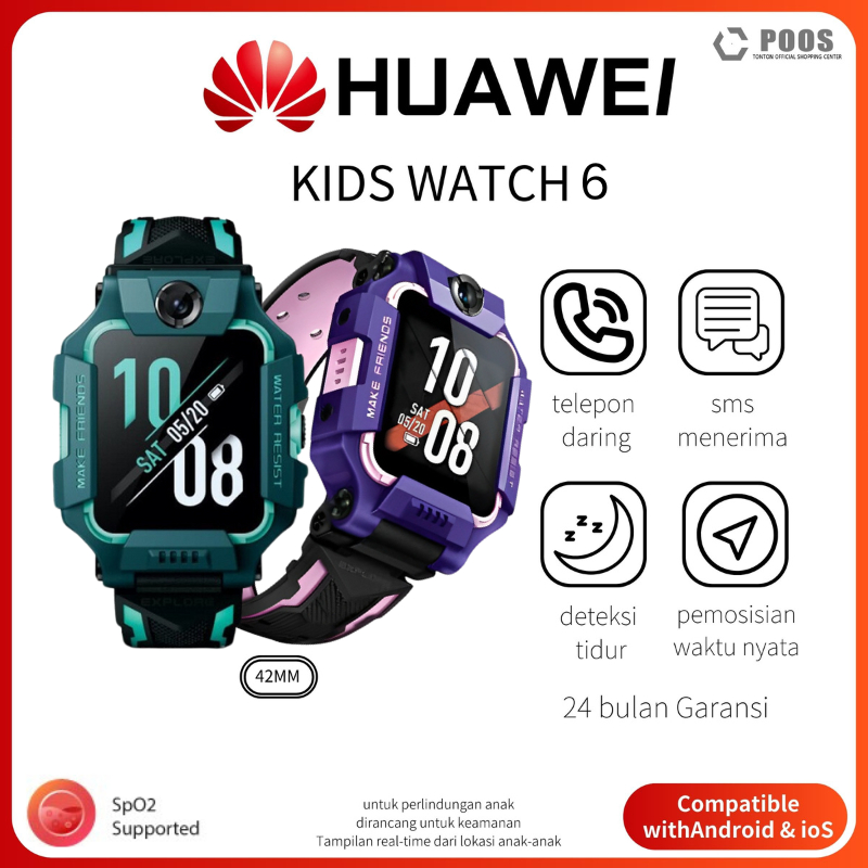 HUAWEI SMART WACTH Jam Tangan Anak Telepon Anti Air IP67 - Anak Gps Digital Smartwatch Anak Waterpro