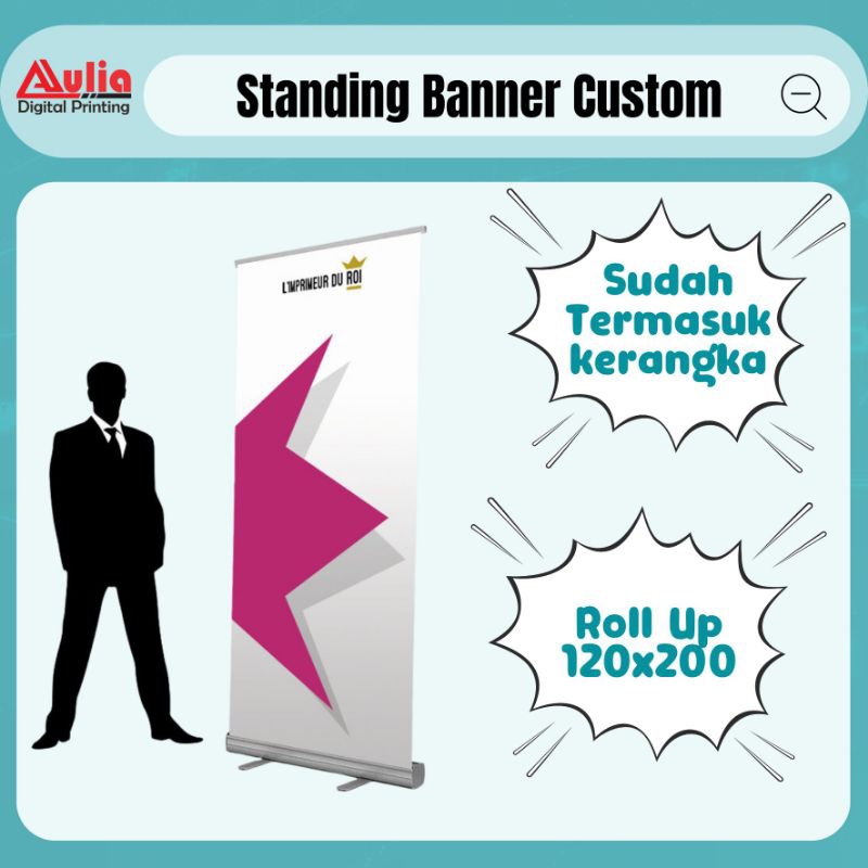 Roll up Banner Bahan Luster UK.120x200 | Standing Banner