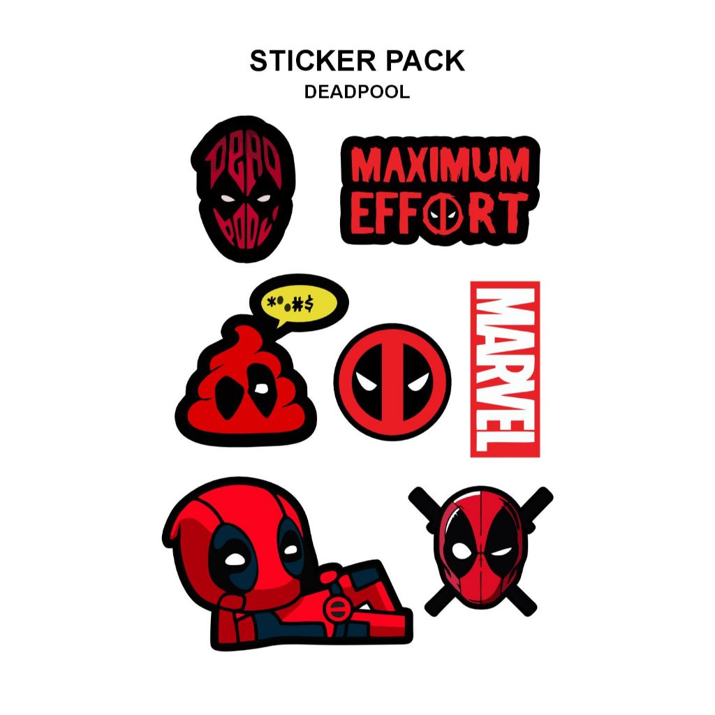 

STIKER PACK DEADPOOL BAHAN BERKUALITAS STICKER