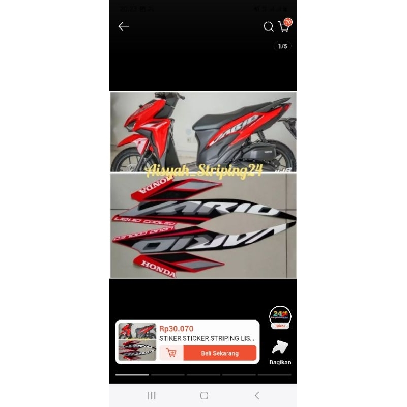 striping,lis Motor,Honda,Vario 150 125,2018,sd 2024_